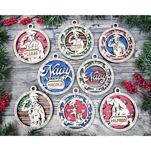 Navy Ornament Military Christmas Custom Naval Veteran Personalized Gifts